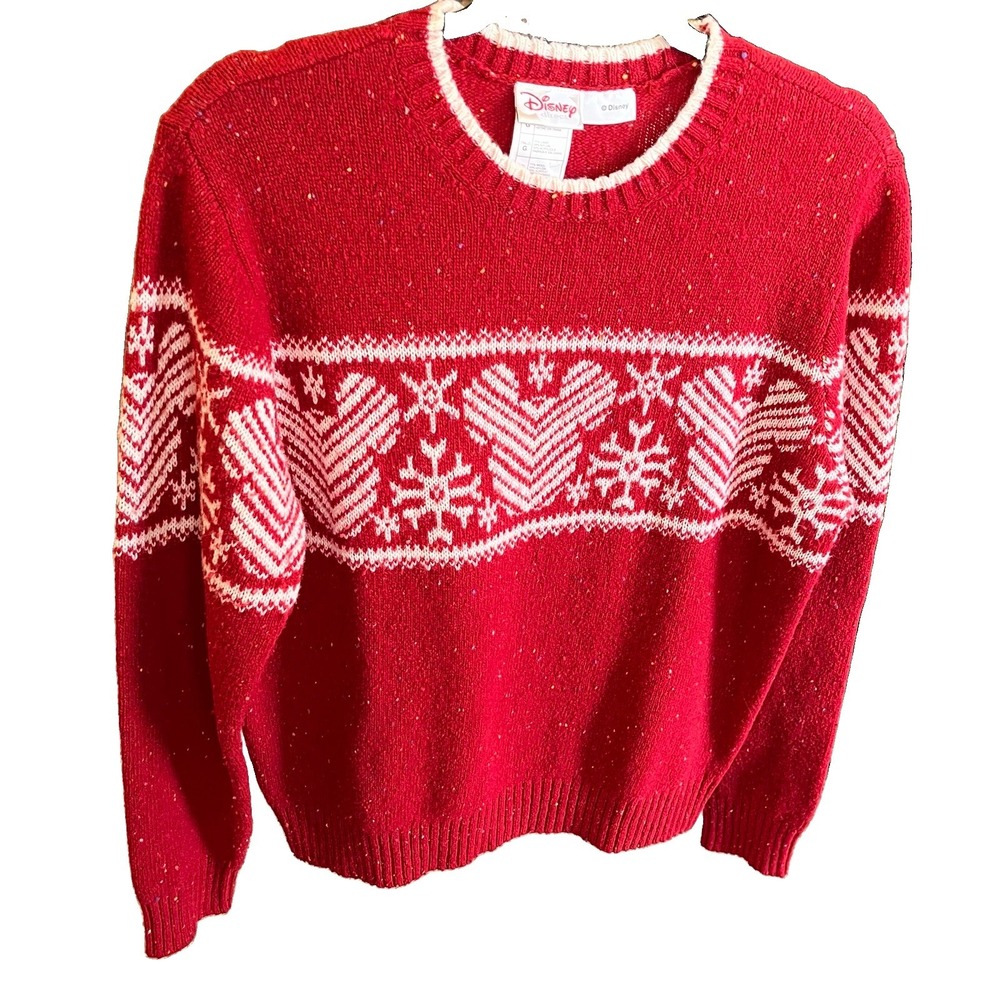 90s Y2K Disney Mickey Mouse Fair Isle Sweater Sz M Wool Blend Crewneck Holiday